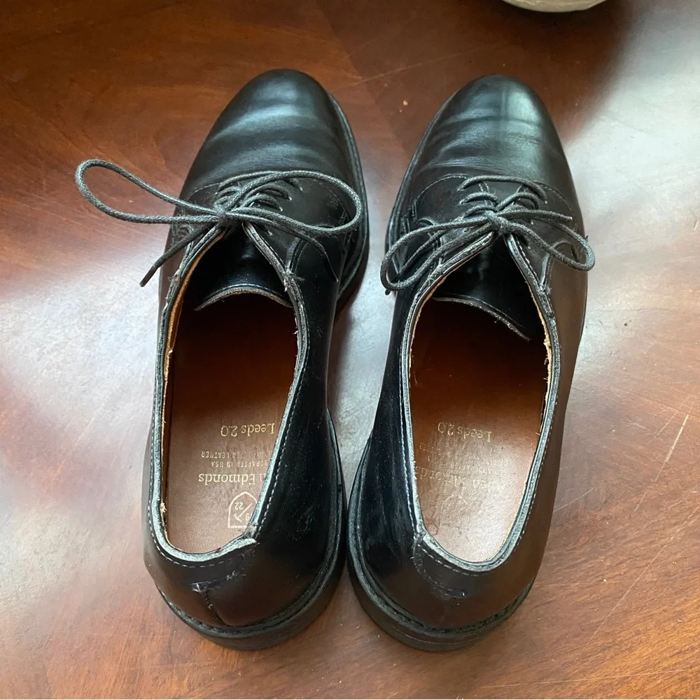 Allen Edmonds Leeds 2.0 Plain-toe Blucher Dress Shoe Black Leather Size 9 B